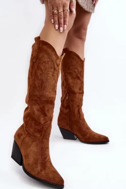 Damskie Kozaki Kowbojki Na Słupku Camel Sloana