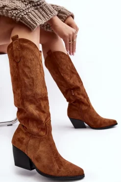 Damskie Kozaki Kowbojki Na Słupku Camel Sloana