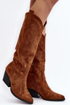 Damskie Kozaki Kowbojki Na Słupku Camel Sloana