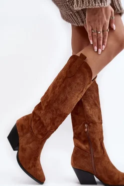 Damskie Kozaki Kowbojki Na Słupku Camel Sloana