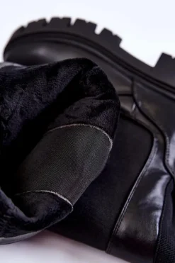 Damskie Kozaki Na Platformie Do Kolana Czarne Milania