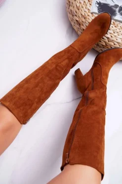 Damskie Kozaki Sergio Leone Zamszowe Camel KZ275