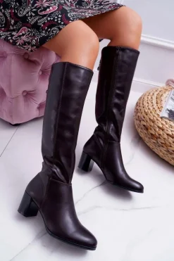 Damskie Kozaki Sergio Leone Brązowe KZ273