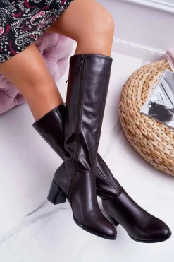 Damskie Kozaki Sergio Leone Brązowe KZ273