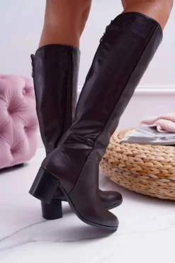 Damskie Kozaki Sergio Leone Brązowe KZ273