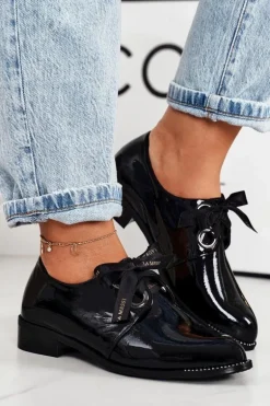 Damskie Lakierowane Półbuty Laura Messi 2044 Czarne