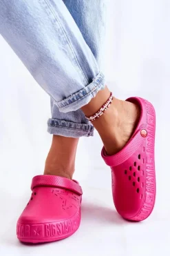 Damskie Lekkie Klapki Big Star II275007 Fuksja