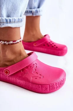 Damskie Lekkie Klapki Big Star II275007 Fuksja