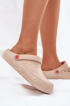 Damskie Lekkie Klapki Big Star II275012 Beżowe