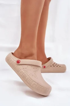 Damskie Lekkie Klapki Big Star II275012 Beżowe