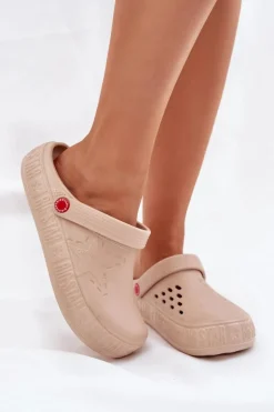 Damskie Lekkie Klapki Big Star II275012 Beżowe