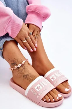 Damskie Lekkie Klapki Big Star LL274730 Jasnoróżowe