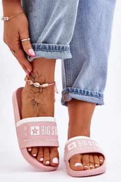 Damskie Lekkie Klapki Big Star LL274730 Jasnoróżowe