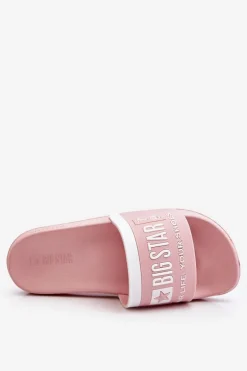 Damskie Lekkie Klapki Big Star LL274730 Jasnoróżowe