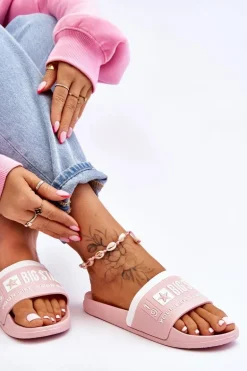 Damskie Lekkie Klapki Big Star LL274730 Jasnoróżowe