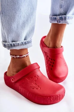 Damskie Lekkie Klapki Big Star II275004 Czerwone