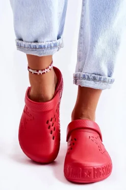 Damskie Lekkie Klapki Big Star II275004 Czerwone