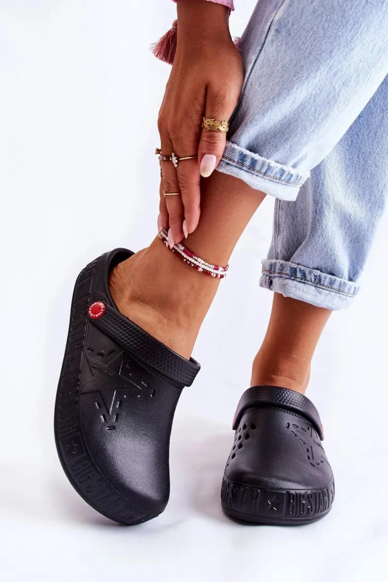 Damskie Lekkie Klapki Big Star II275001 Czarne