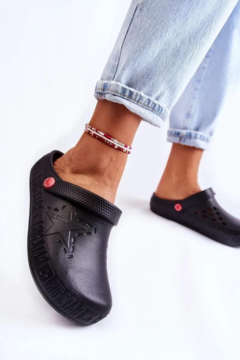 Damskie Lekkie Klapki Big Star II275001 Czarne