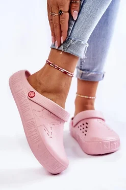 Damskie Lekkie Klapki Chodaki Big Star II275008 Różowe