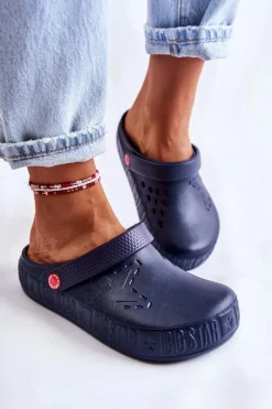 Damskie Lekkie Klapki Chodaki Big Star II275002 Granatowe