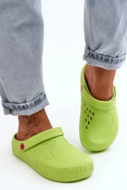 Damskie Lekkie Klapki Chodaki Big Star II275006 Zielone