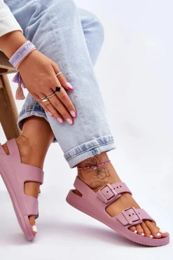 Damskie Lekkie Sandały Big Star LL274744 Fioletowe