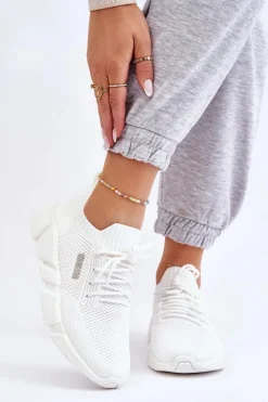 Damskie Lekkie Sneakersy Memory Foam System Big Star JJ274268 Białe