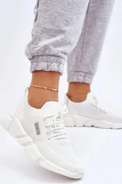 Damskie Lekkie Sneakersy Memory Foam System Big Star JJ274268 Białe