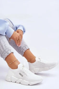 Damskie Lekkie Sneakersy Memory Foam System Big Star JJ274268 Białe