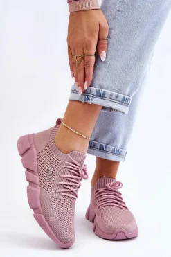Damskie Lekkie Sneakersy Memory Foam System Big Star JJ274266 Różowe