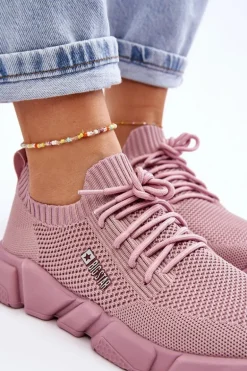 Damskie Lekkie Sneakersy Memory Foam System Big Star JJ274266 Różowe