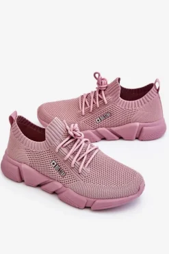 Damskie Lekkie Sneakersy Memory Foam System Big Star JJ274266 Różowe