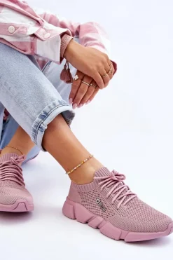 Damskie Lekkie Sneakersy Memory Foam System Big Star JJ274266 Różowe