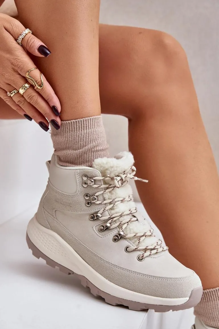 Damskie Lekkie Trapery Na Zamek Lee Cooper LCJ-24-03-3071 Jasnobeżowe