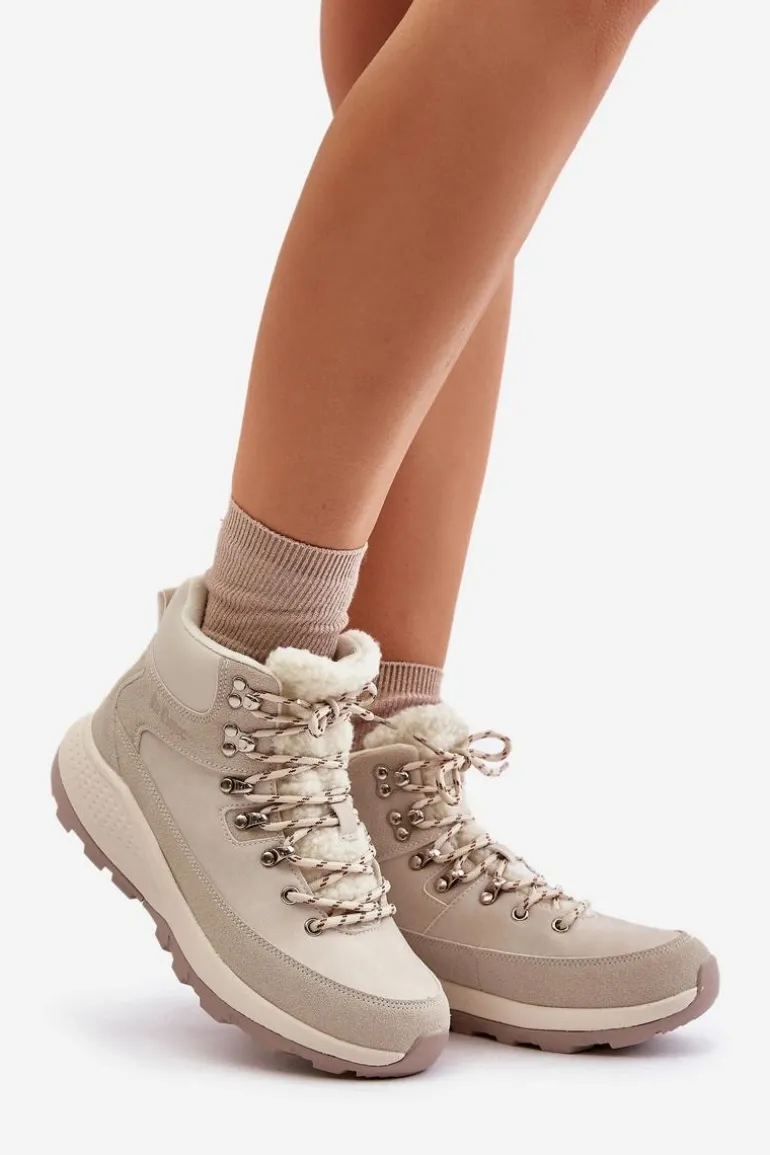 Damskie Lekkie Trapery Na Zamek Lee Cooper LCJ-24-03-3071 Jasnobeżowe