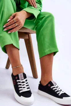 Damskie Materiałowe Tenisówki Cross Jeans LL2R4044 Czarne