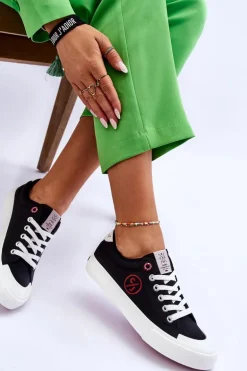 Damskie Materiałowe Tenisówki Cross Jeans LL2R4044 Czarne