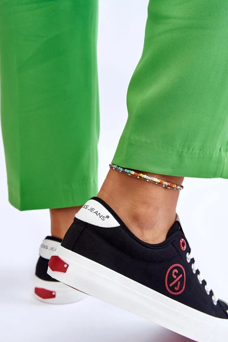 Damskie Materiałowe Tenisówki Cross Jeans LL2R4044 Czarne