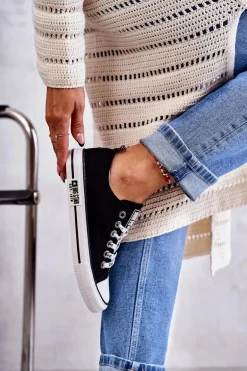 Damskie Materiałowe Trampki Big Star KK274102 Czarne