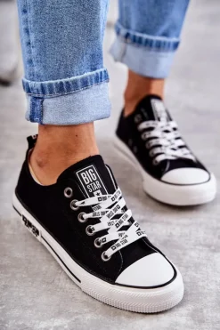 Damskie Materiałowe Trampki Big Star KK274102 Czarne