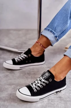 Damskie Materiałowe Trampki Big Star KK274102 Czarne