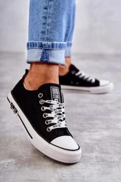 Damskie Materiałowe Trampki Big Star KK274102 Czarne