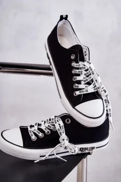 Damskie Materiałowe Trampki Big Star KK274102 Czarne