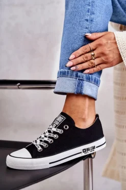 Damskie Materiałowe Trampki Big Star KK274102 Czarne