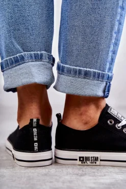 Damskie Materiałowe Trampki Big Star KK274102 Czarne