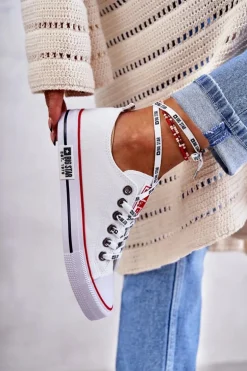 Damskie Materiałowe Trampki Big Star KK274101 Białe