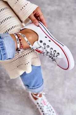 Damskie Materiałowe Trampki Big Star KK274101 Białe