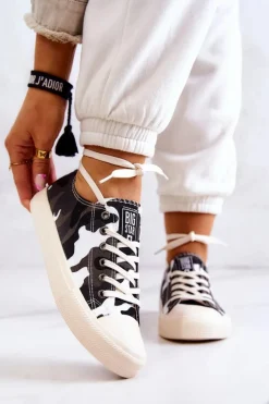 Damskie Materiałowe Trampki Moro BIG STAR JJ274237 Biało-Szare