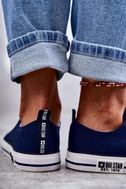 Damskie Materiałowe Trampki Big Star KK274103 Granatowe